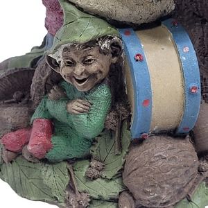 Tom Clark Gnomes Santa III Bag of Toys 1984 Baby Elf Teddy Gift Hand Cast 97